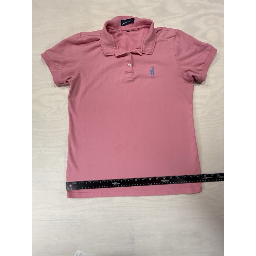 Johnnie O Pink Polo Shirt Large Embroidered Classic Solid Design